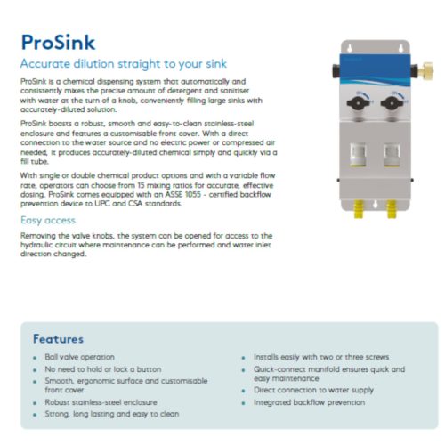 SEKO ProSink-R, 2 product, 4 l/min , flex gap (Automata, víz+vegyszeradagoló)