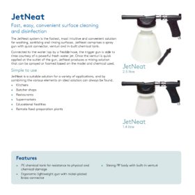    JetNeat portable system, 2.5 l tank, 50 °C - 2 to 6 bar. (LB11483JN) Dose 1 chemical with a rich wet foam and rinse