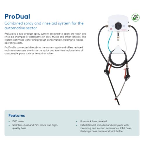 ProDual, detergent spraying system, 25 m hose, SS lance 60cm 